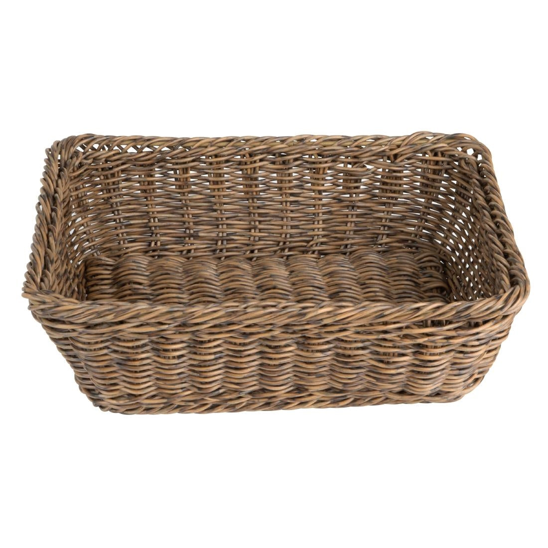 Olympia Polywicker Rectangular Basket Dark Brown 300x230mm