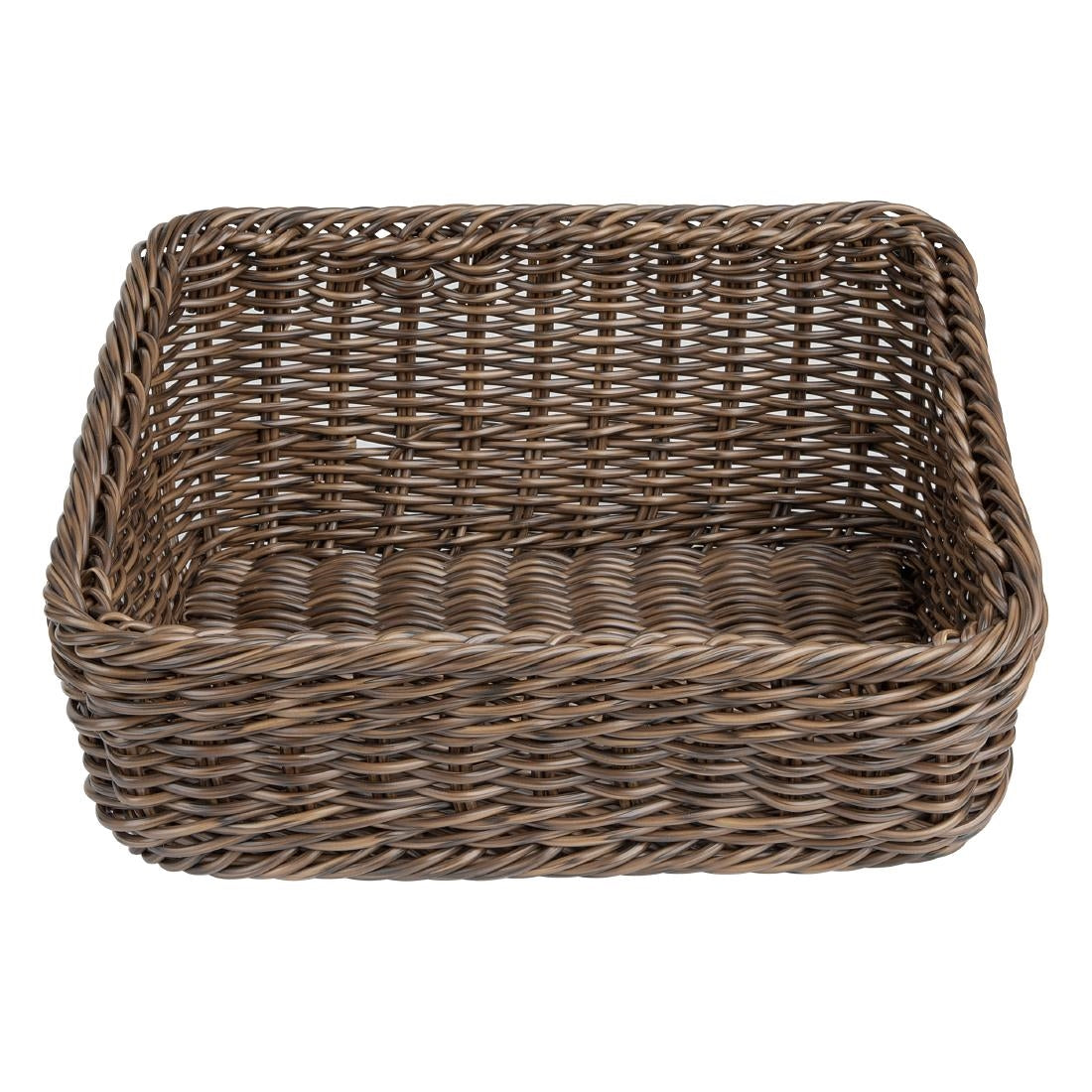 Olympia Polywicker Rectangular Display Basket Dark Brown 360x300mm