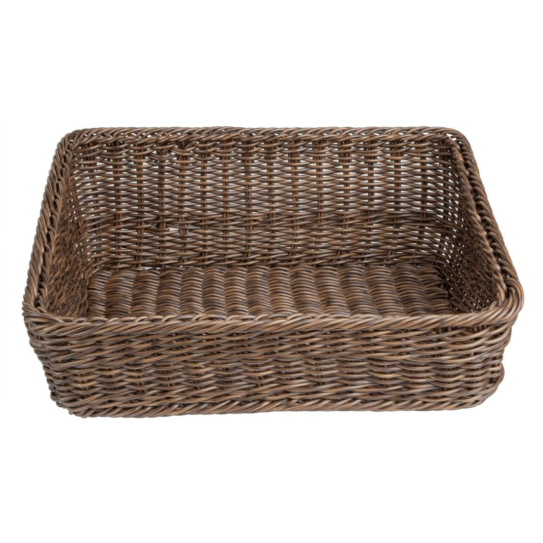 Olympia Polywicker Rectangular Display Basket Dark Brown 525x385mm