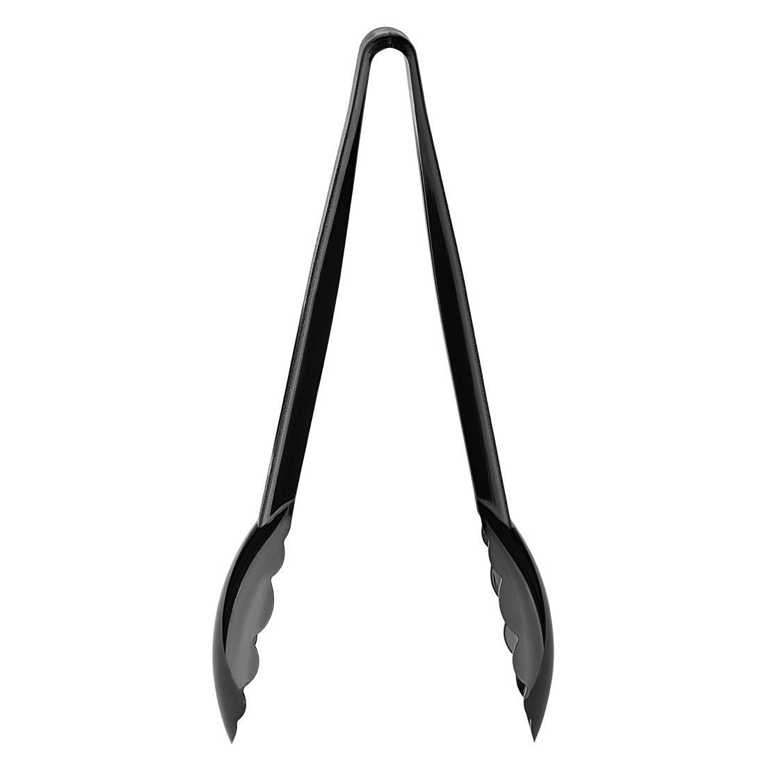 Nisbets Essentials 9" Polycarbonate Tongs Black (6 Pack)