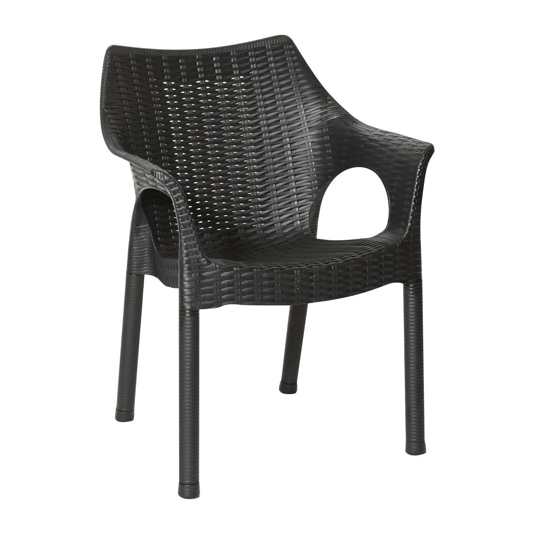 Bolero Elements Polypropylene Armchairs Black (4 Pack)