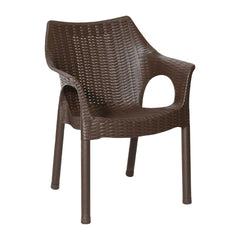 Bolero Elements Polypropylene Stackable Armchairs Dark Brown 4 Pack