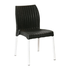 Bolero Elements Polypropylene Rattan Side Chairs Black 4 Pack