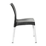 Bolero Elements Polypropylene Rattan Side Chairs Black (4 Pack)