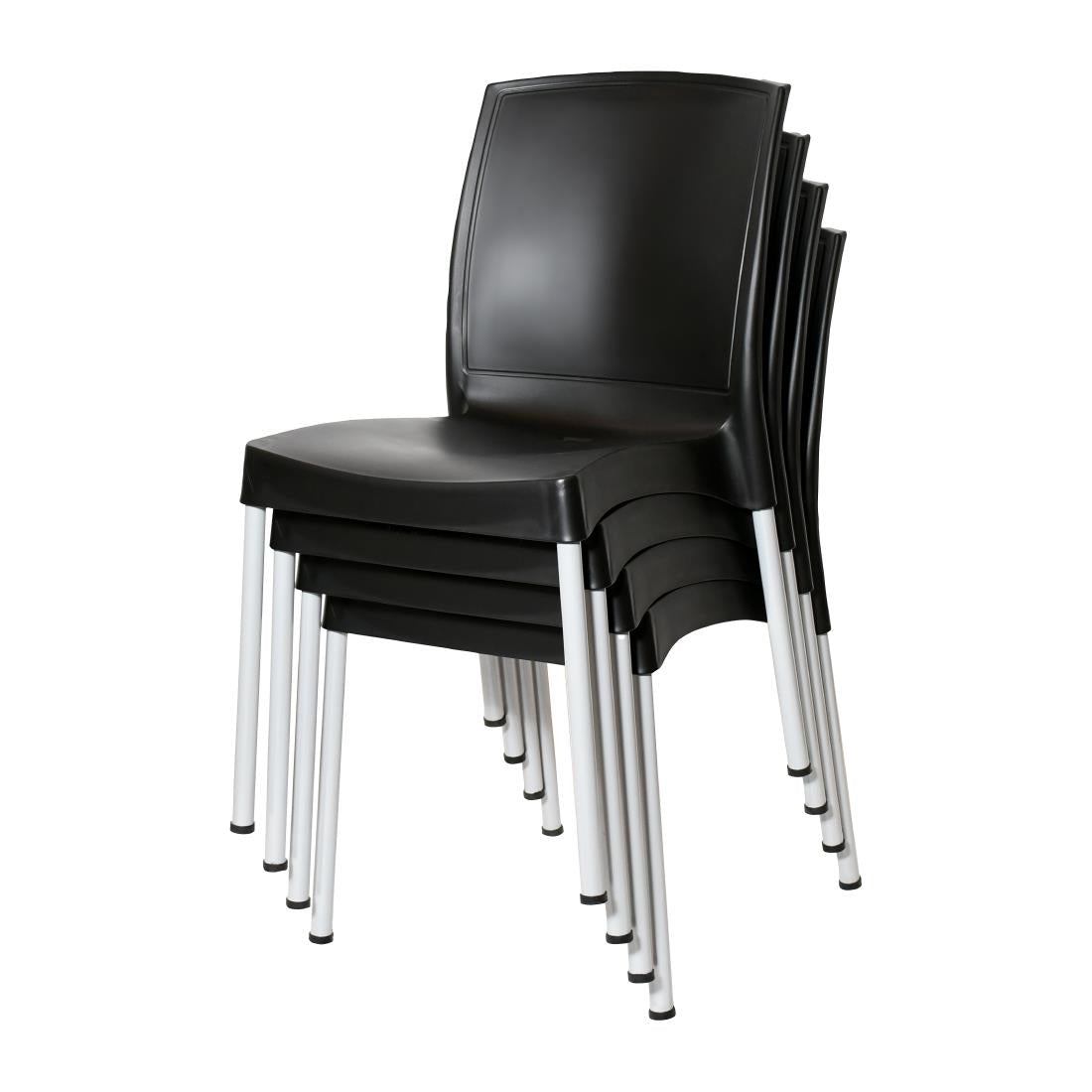 Bolero Elements Polypropylene Side Chairs Black (4 Pack)