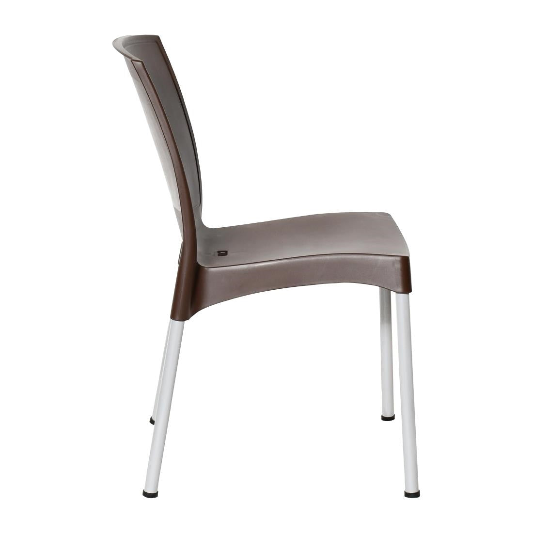 Bolero Elements Polypropylene Side Chairs Dark Brown (4 Pack)