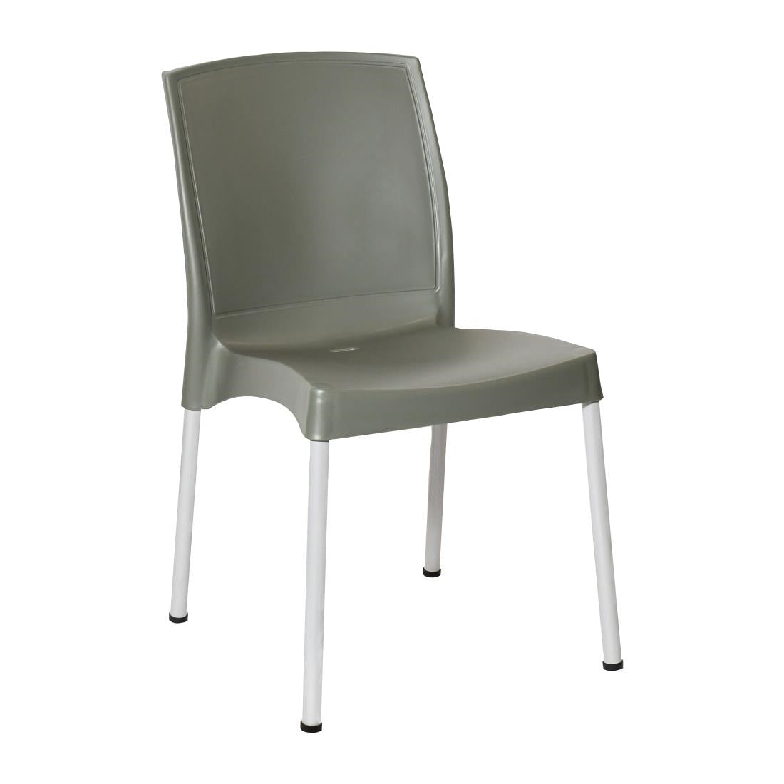 Bolero Elements Polypropylene Side Chairs Olive Green (4 Pack)