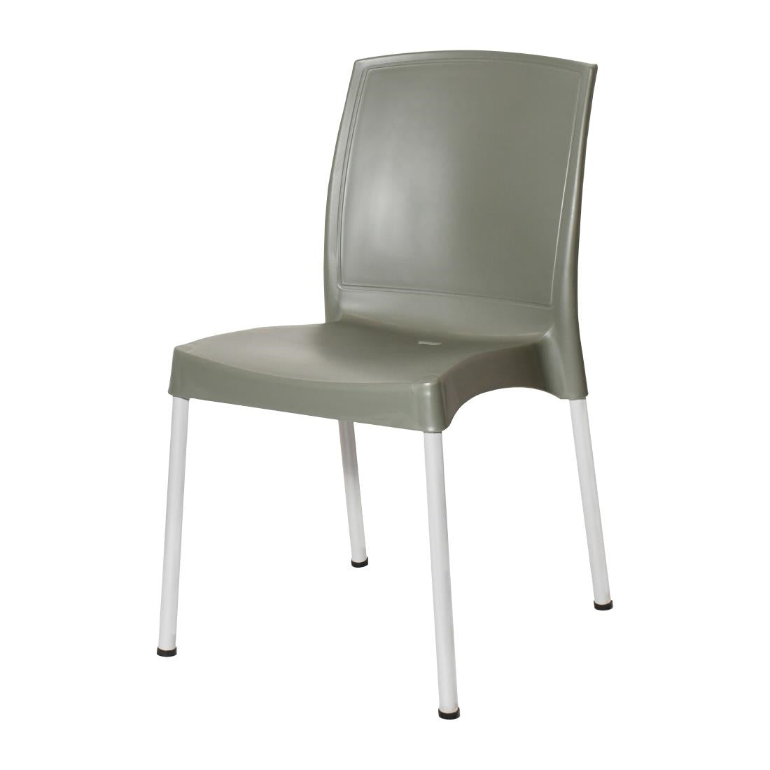 Bolero Elements Polypropylene Side Chairs Olive Green (4 Pack)