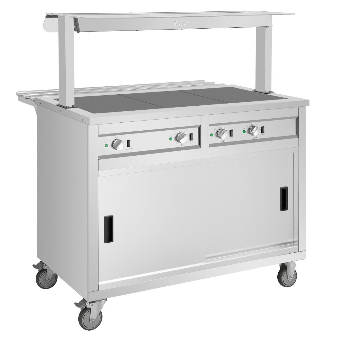 Buffalo Mobile Servery with Solid Heated Top 3x 1/1 GN