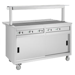 Buffalo Mobile Servery with Solid Heated Top 4x 1/1 GN