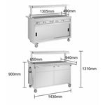Buffalo Mobile Servery with Solid Heated Top 4x 1/1 GN