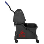 Jantex Two-Compartment Mop Bucket and Wringer Red 30Ltr