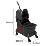 Jantex Two-Compartment Mop Bucket and Wringer Red 30Ltr