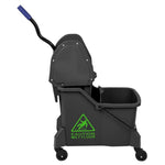 Jantex Two-Compartment Mop Bucket and Wringer Green 30Ltr