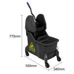 Jantex Two-Compartment Mop Bucket and Wringer Yellow 30Ltr