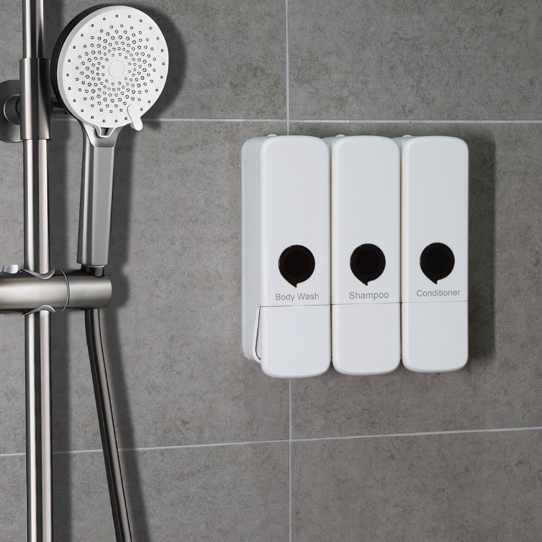 Jantex Triple Shower Dispensers White