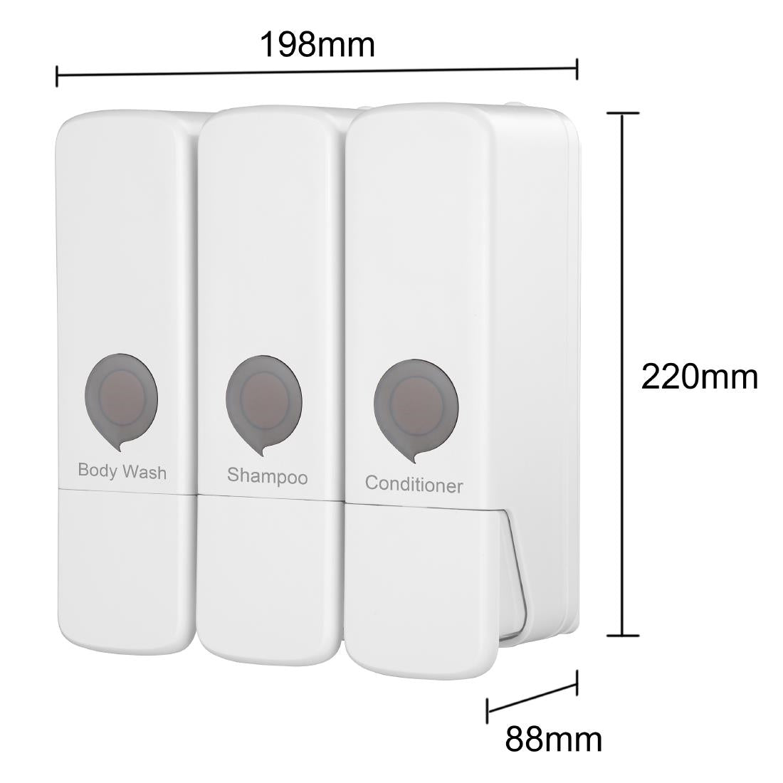Jantex Triple Shower Dispensers White