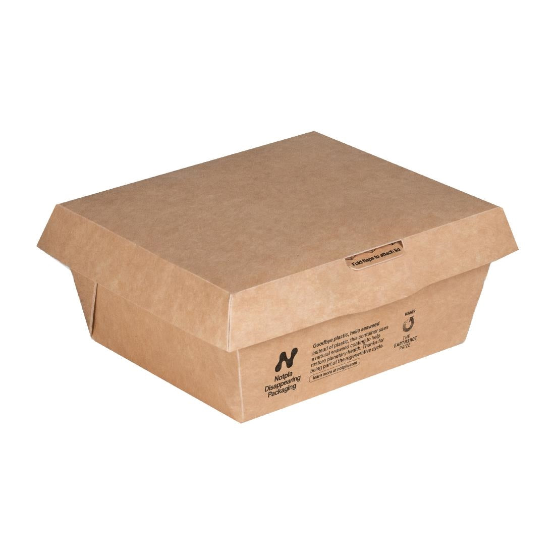 Notpla Clip & Close Food Boxes 800ml - Kraft (260 Pack)