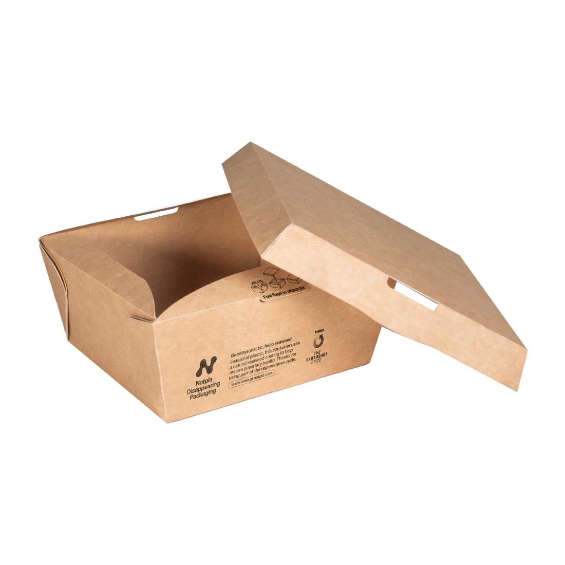 Notpla Lids for 800ml Clip & Close Food Boxes - Kraft (260 Pack)