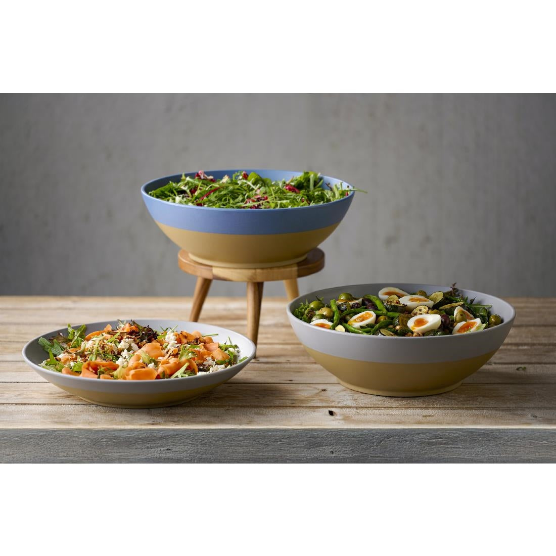 Churchill Emerge Melamine Oslo Blue Deep Serving Bowls 285mm (4 Pack)