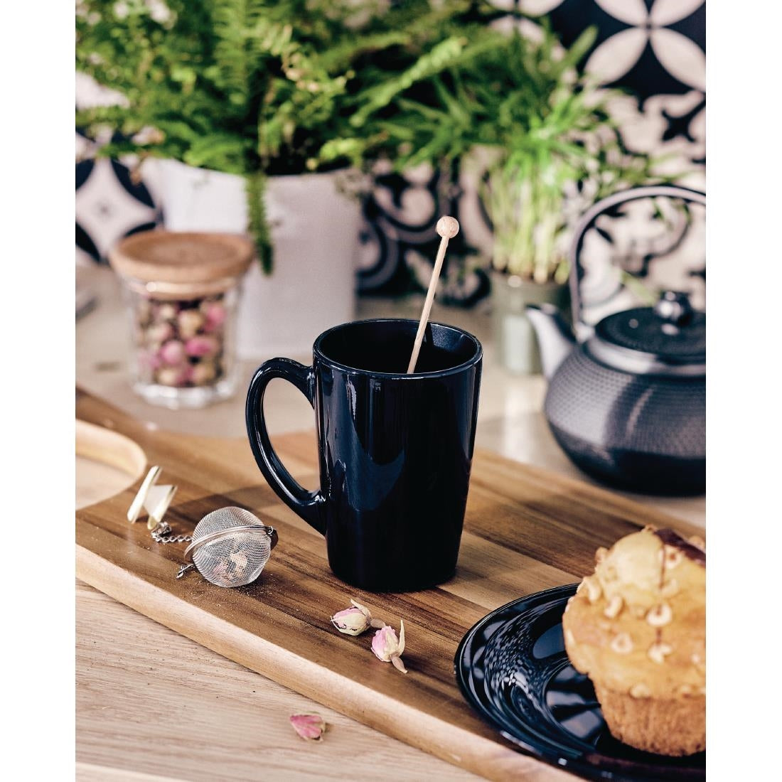 Luminarc New Morning Mugs Black 320ml (6 Pack)