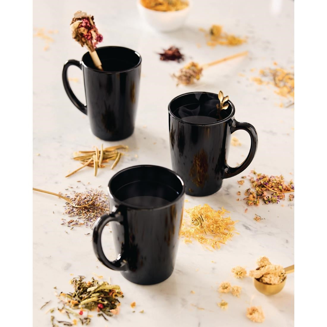 Luminarc New Morning Mugs Black 320ml (6 Pack)