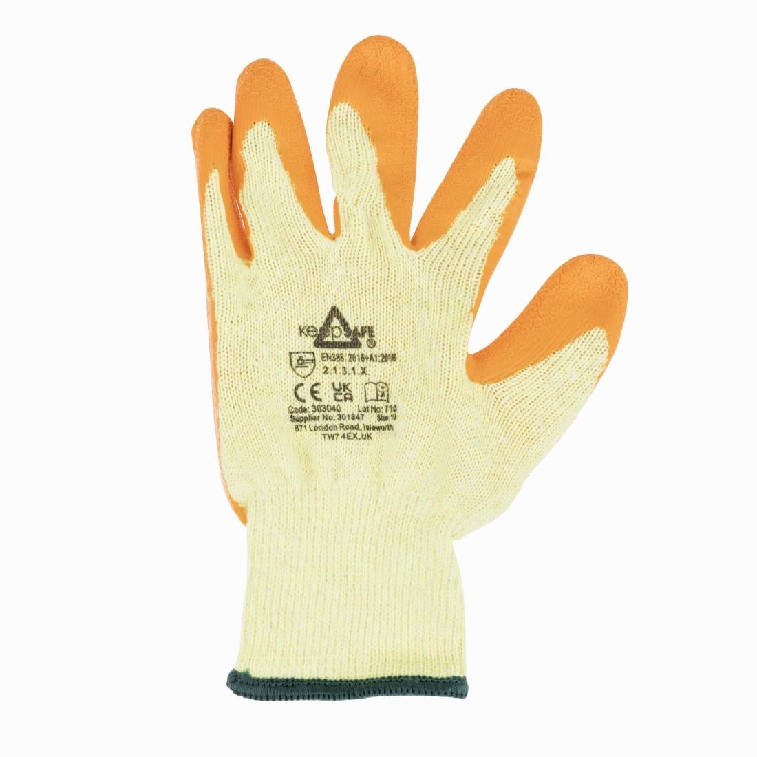 KeepSAFE GLO107 Latex Palm Gloves Orange 8 (10 Pack)