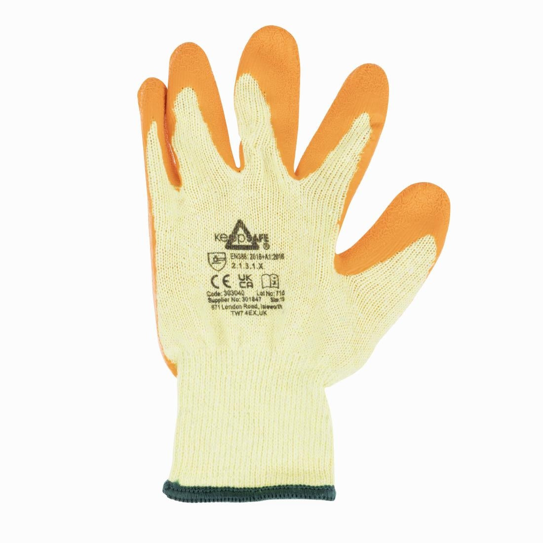 KeepSAFE GLO107 Latex Palm Gloves Orange 11 (10 Pack)