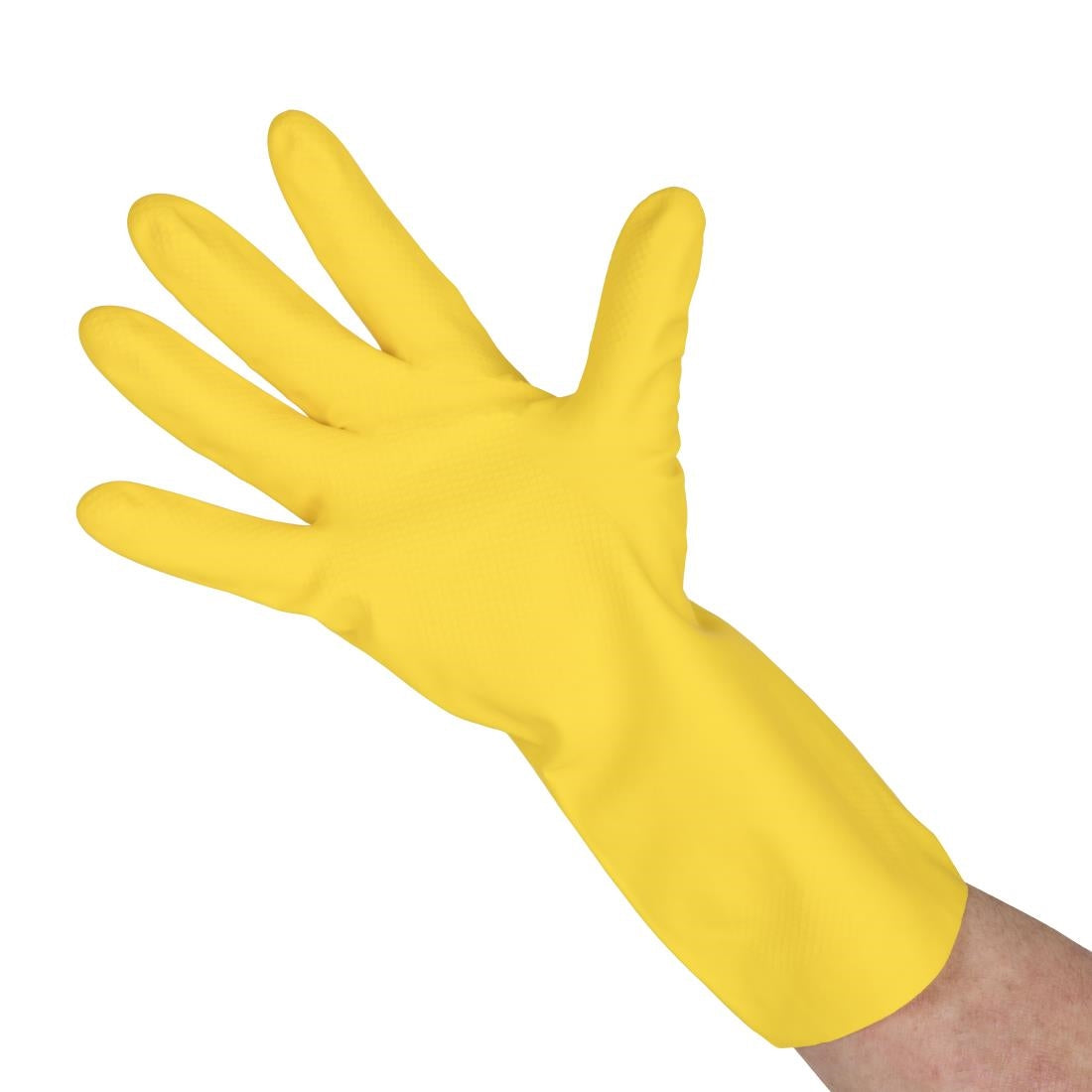 Ansell AlphaTec 87-190 Econohands Rubber Gloves Yellow L (12 Pack)
