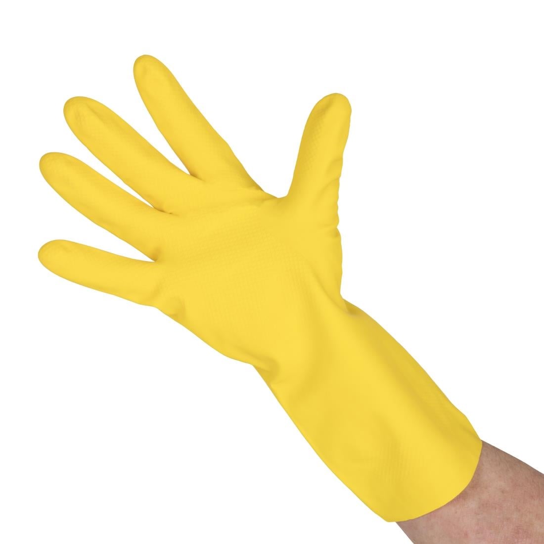 Ansell AlphaTec 87-190 Econohands Rubber Gloves Yellow S (12 Pack)