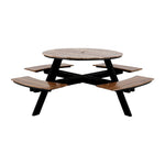 Bolero Acacia Round Picnic Table Bench Set