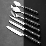 Olympia Taverna Dessert Spoons with Black Handles (12 Pack)