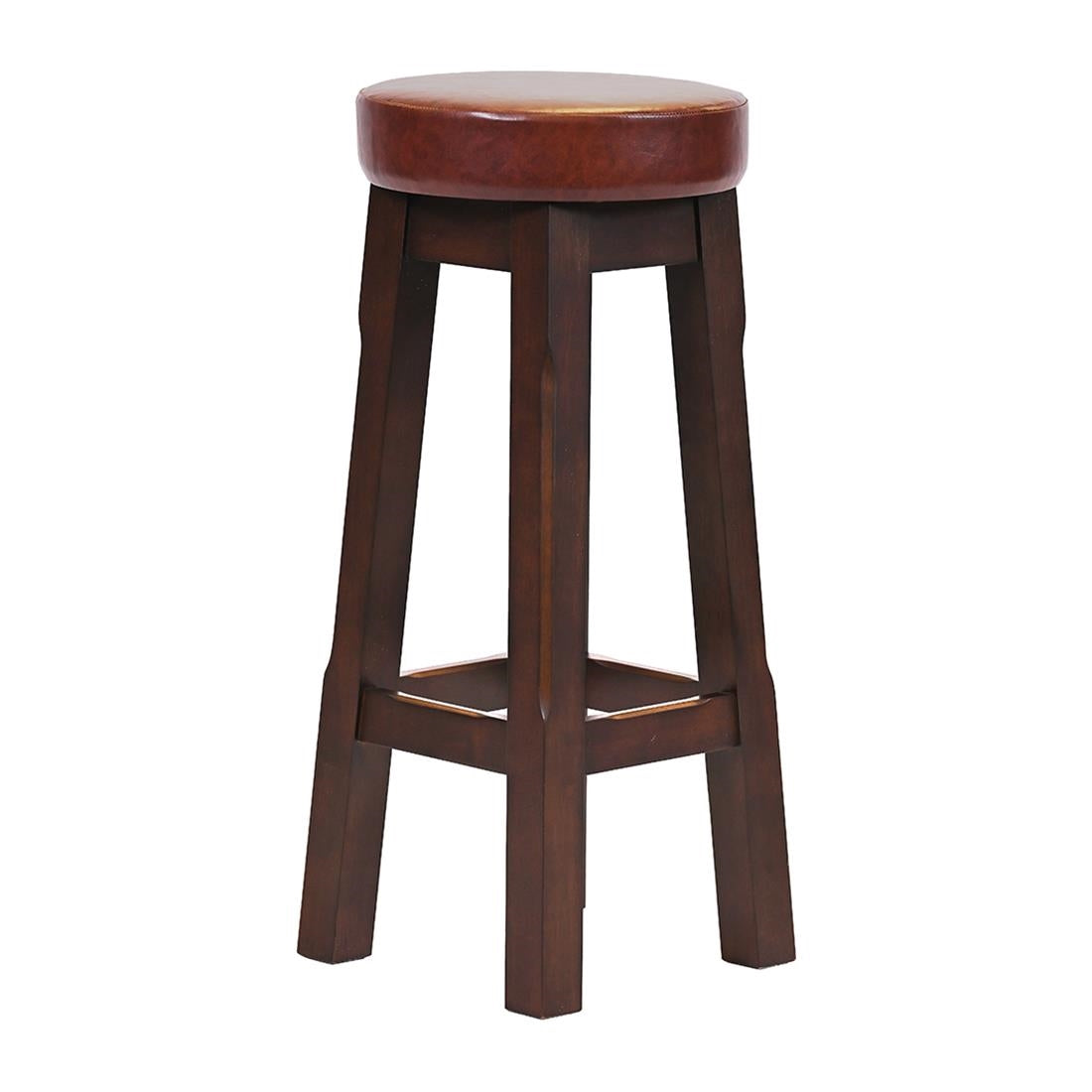 Everyday Wessex Dark Walnut High Stool with Bison Espresso Seat (2 Pack)
