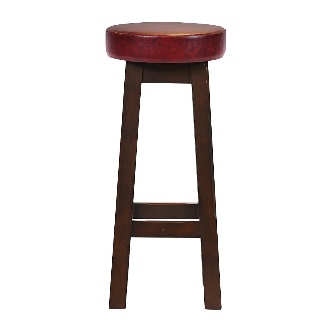 Everyday Wessex Dark Walnut High Stool with Bison Bordeaux Seat (2 Pack)