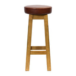 Everyday Wessex Weathered Oak High Stool with Bison Espresso Seat (2 Pack)