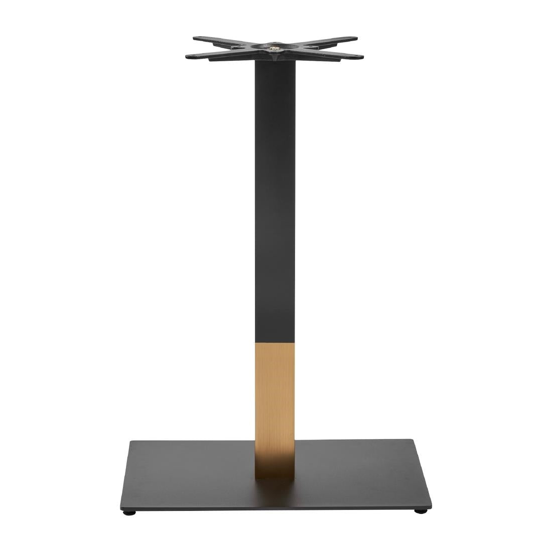 Boston Sleek Small Rectangular Mid Height Table Base Black & Gold