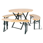 Bolero German Beer Bench and Round Table Set 1670x460mm