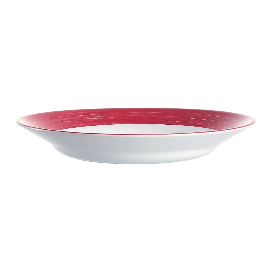 Arcoroc Brush Soup Plates Cherry Red 225mm (12 Pack)