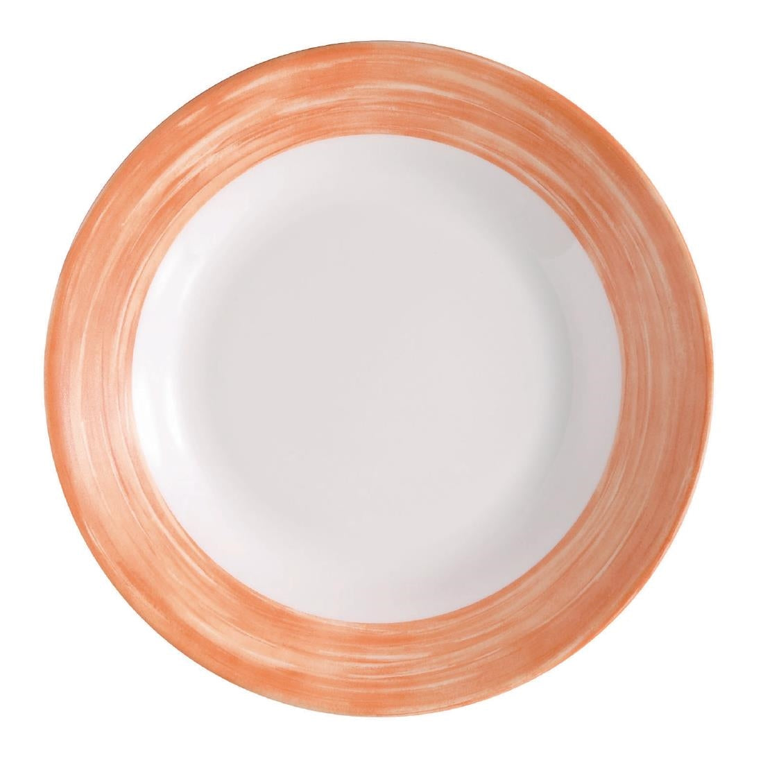 Arcoroc Brush Soup Plates Orange 225mm (12 Pack)
