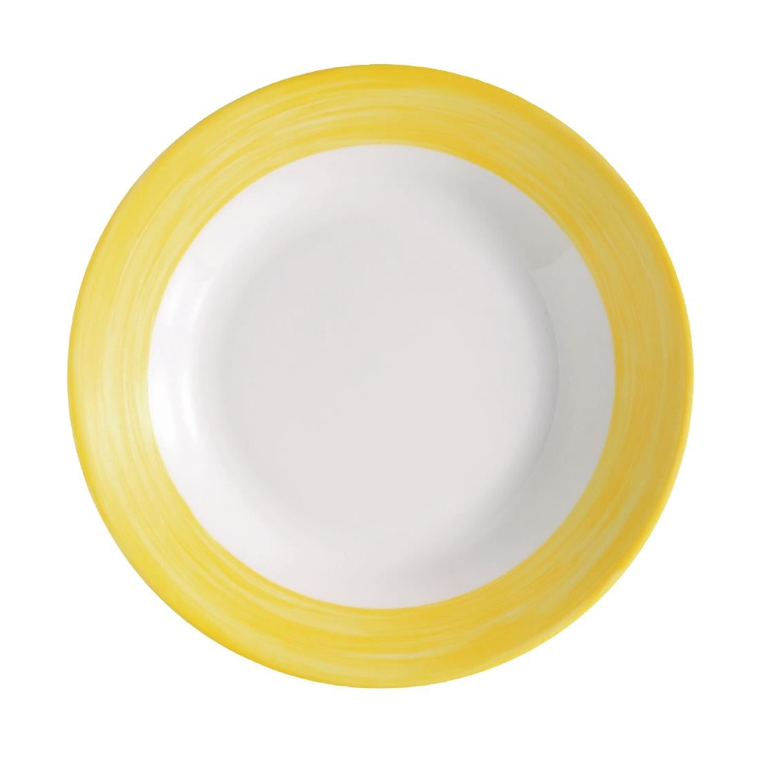 Arcoroc Brush Soup Plates Yellow 225mm (12 Pack)