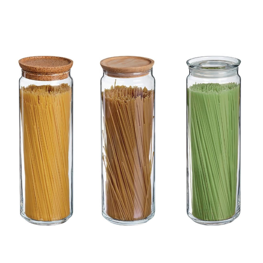Luminarc Pure Spaghetti Jars with Glasses Lids 2Ltr (6 Pack)