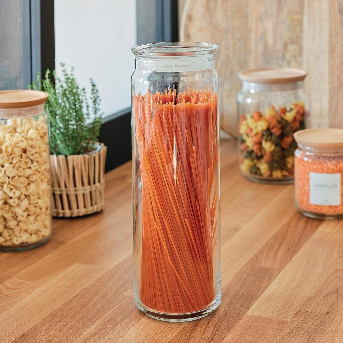 Luminarc Pure Spaghetti Jars with Glasses Lids 2Ltr (6 Pack)