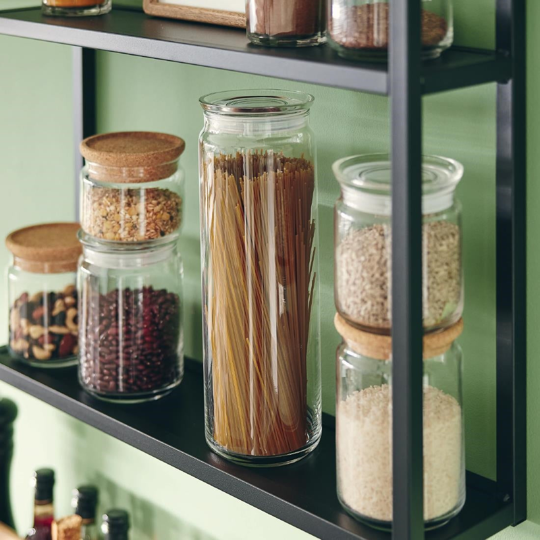 Luminarc Pure Spaghetti Jars with Glasses Lids 2Ltr (6 Pack)