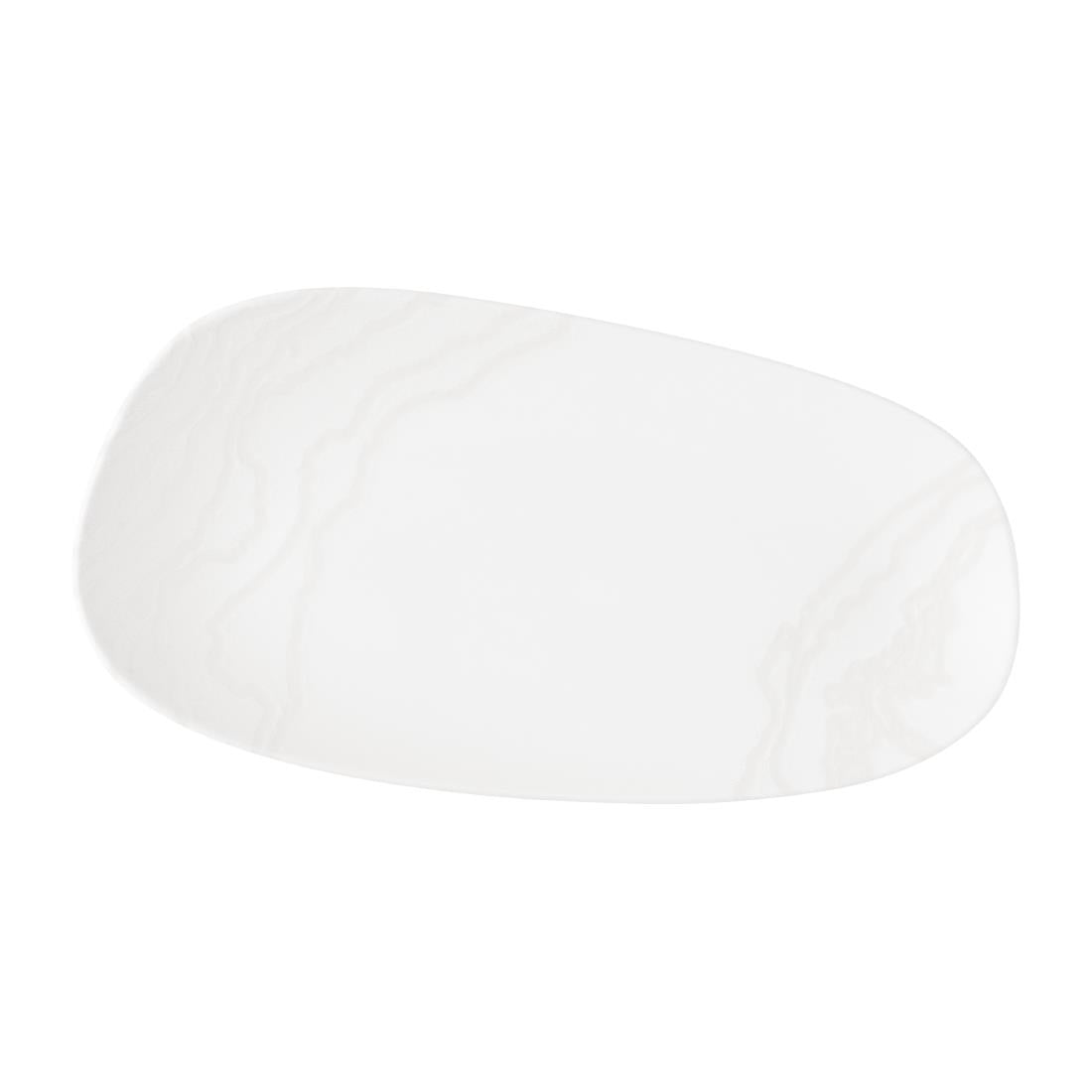 Churchill Tide Organic Oblong Plates White Opal 350x185mm (6 Pack)