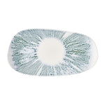 Churchill Lyra Organic Oblong Plates Blue Opal 350x185mm (6 Pack)