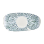 Churchill Lyra Organic Oblong Plates Blue Opal 350x150mm (12 Pack)