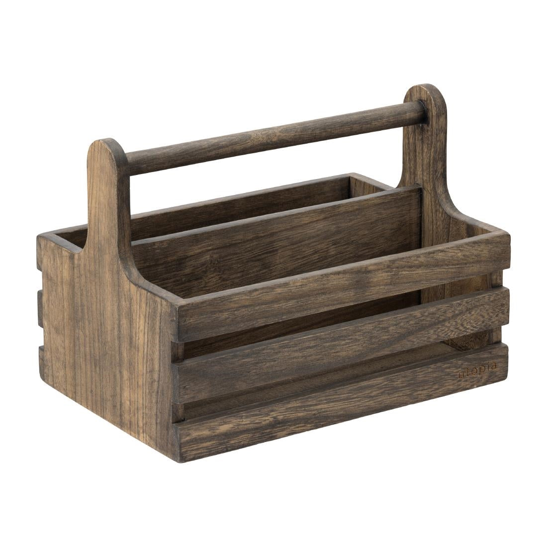 Utopia Large Rustic Wooden Table Caddy (2 Pack)