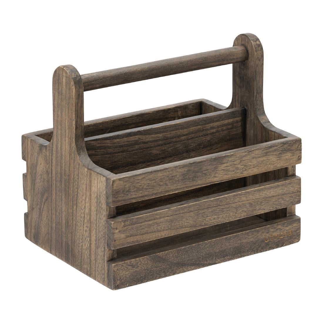 Utopia Medium Rustic Wooden Table Caddy (2 Pack)