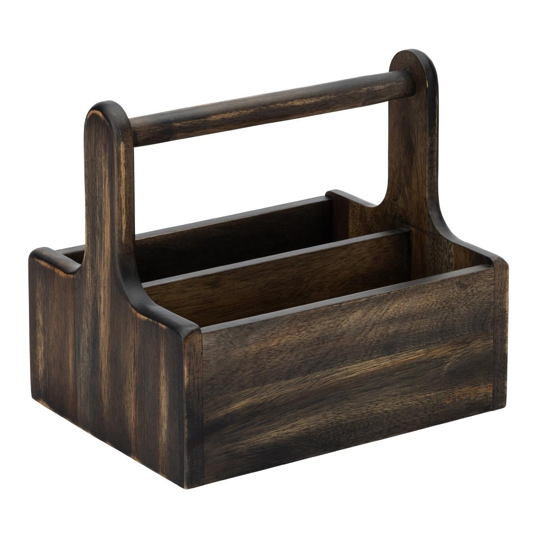 Utopia Medium Wooden Table Caddy Black (2 Pack)