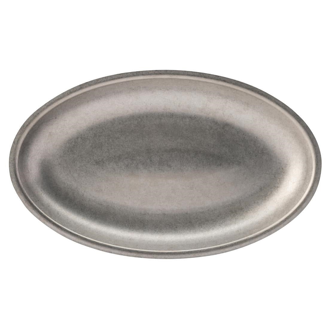 Utopia Artemis Oval Platters Rumbled Steel 300x180mm (6 Pack)